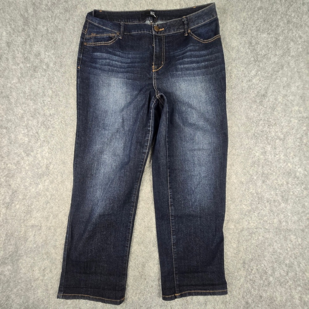 1822 Denim Women's 16W Dark Wash Cropped Straight Leg Stretch Jeans CJ12W1519E2